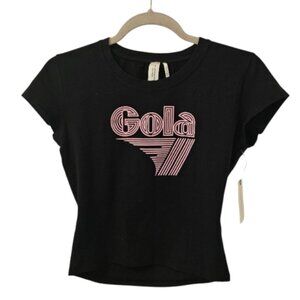 Black and Pink Gola x Anthropologie Women's Runner Baby T-Shirt